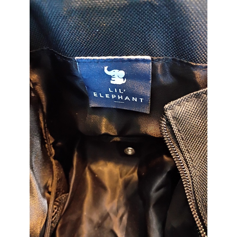 Lil Elephant Diaper Bag Unisex OS Black Excellent Utility Tote Padded Strap